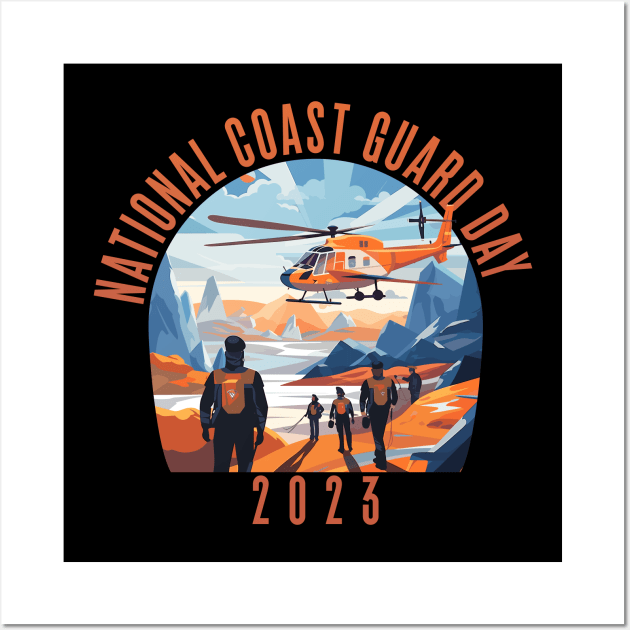 National Coastguard Day 2023 Coastguard Veteran Design Wall Art by DanielLiamGill